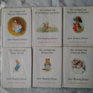 Het verhaal van Vrouwtje Plooi/Het verhaal van Poekie Poes/Het verhaal van Pieter Konijn/Het verhaal van Benjamin Wollepluis.Het verhaal van De Wollepluis-konijntjes/Het verhaal van Minetje Miezemuis
